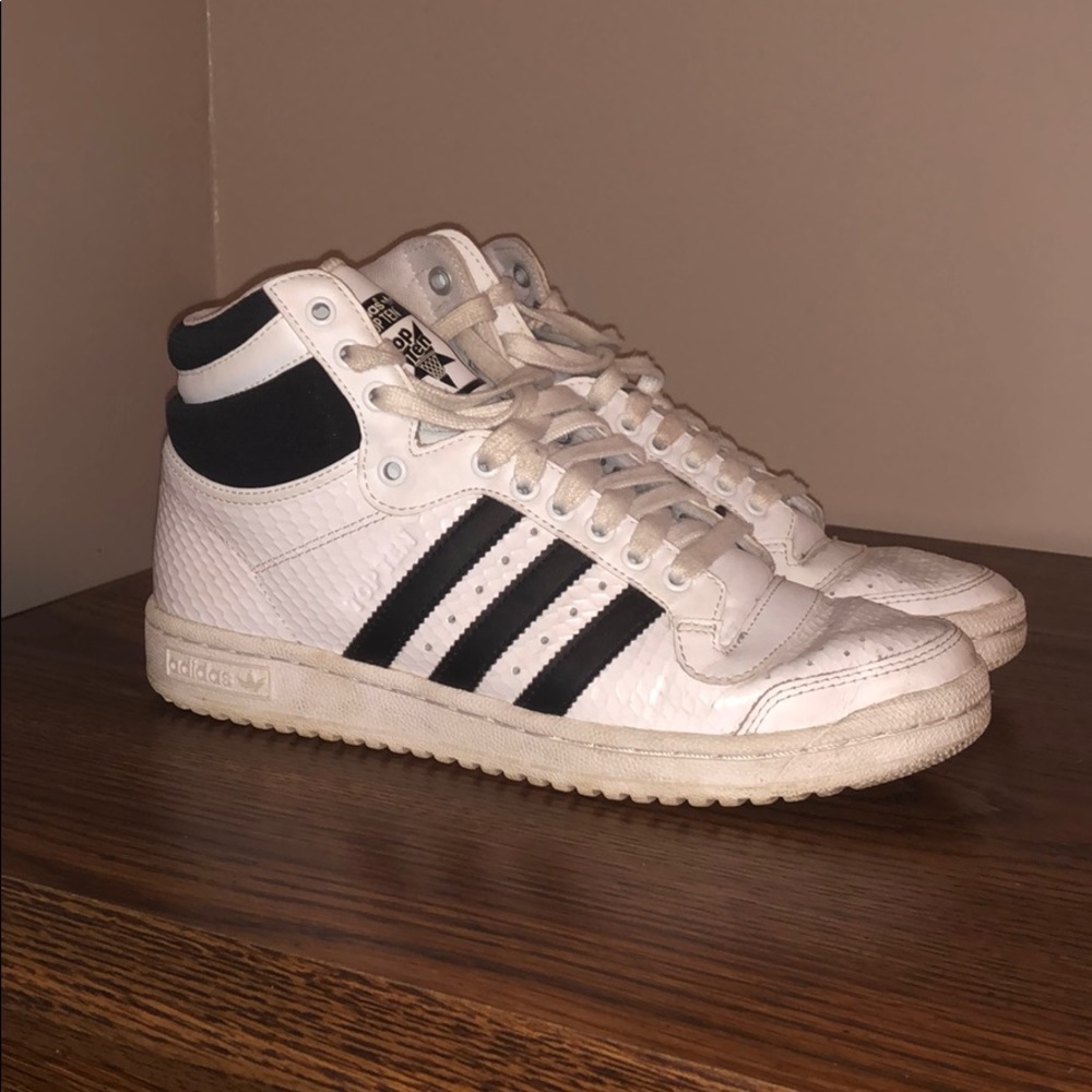White adidas high tops